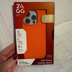 New Zagg IPhone Pro 6.3" Protective Phone Case Bright Orange Mag safe drop prote